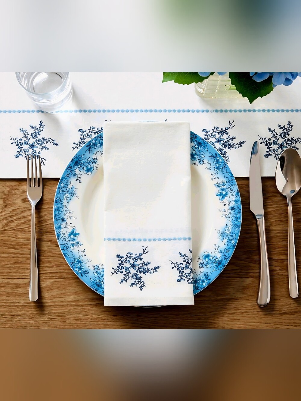 2 sets of 4 New my Texas House Blue White Floral Cotton Cloth Napkins 20 x 20" - Picture 9 of 9